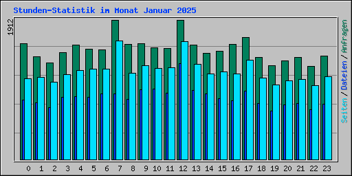 Stunden-Statistik im Monat Januar 2025