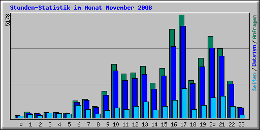 Stunden-Statistik im Monat November 2008