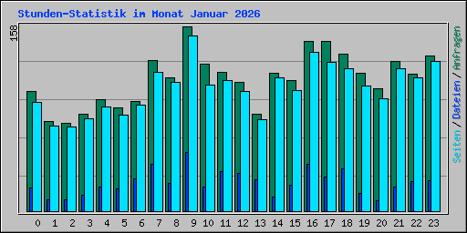 Stunden-Statistik im Monat Januar 2026