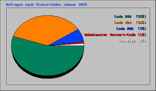 Anfragen nach Status-Codes Januar 2025